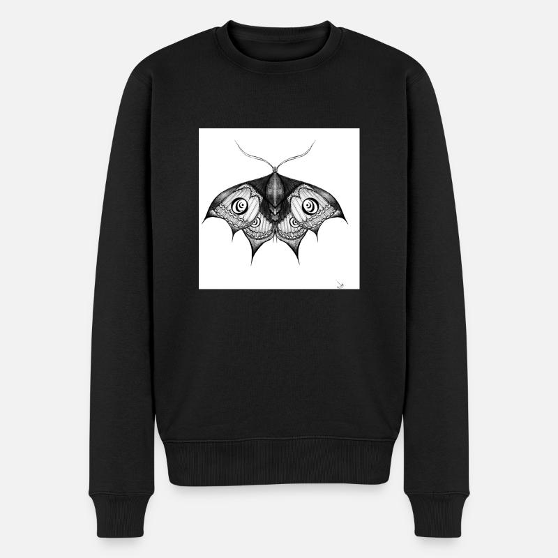 Tintenmotte Schwarz - Männer Premium Bio Pullover - Schwarz