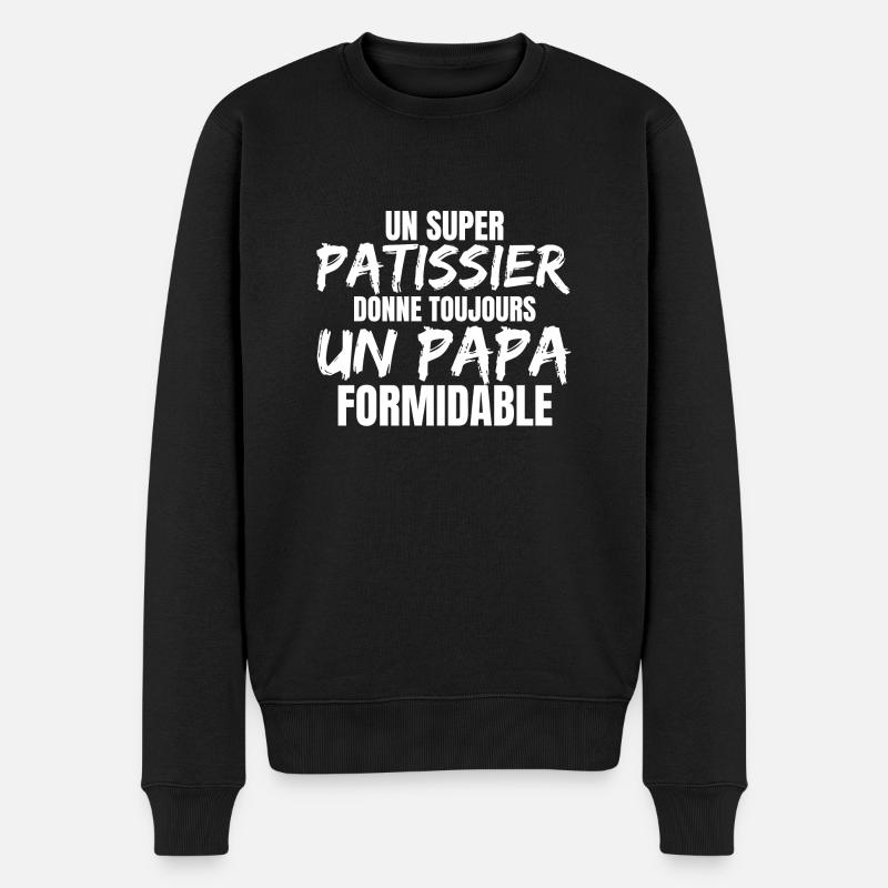 SUPER PAPA PATISSIER - Pull Premium bio Homme - noir