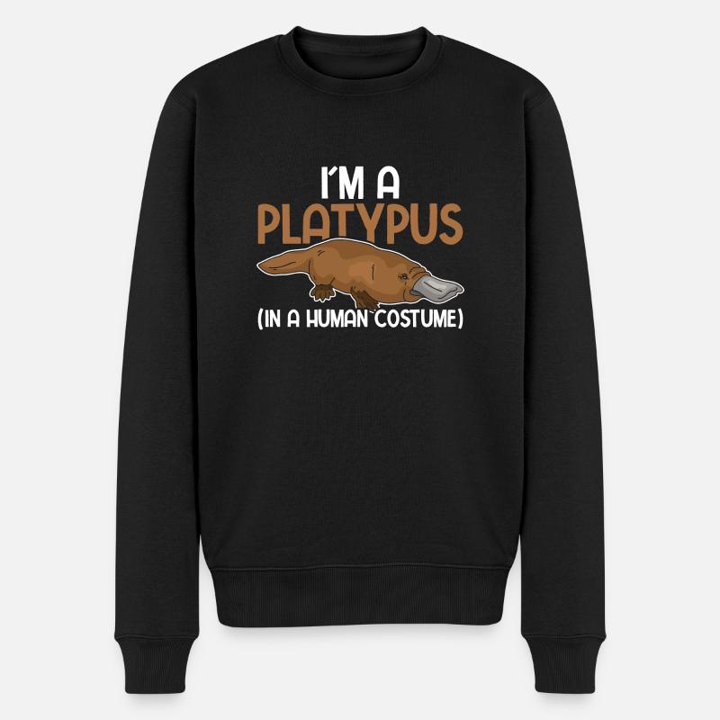 Schnabeltier Niedliches Schnabeltier - Männer Premium Bio Pullover - Schwarz