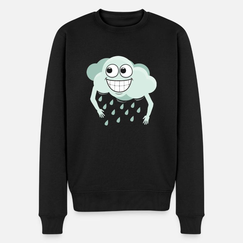 Glückliche Wolke - Männer Premium Bio Pullover - Schwarz