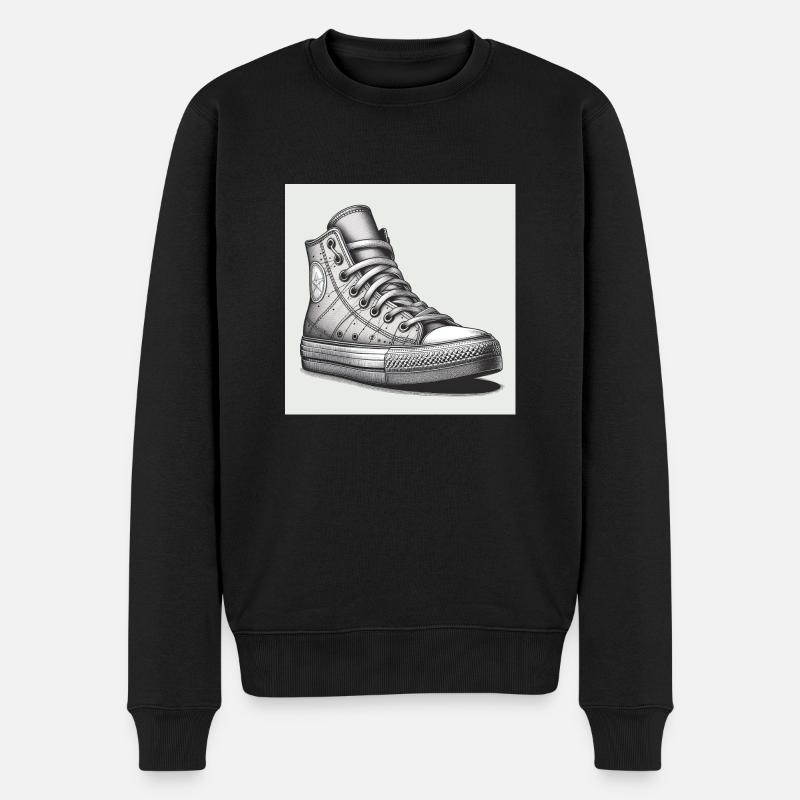 Sneaker in Schwarz-weiss - Männer Premium Bio Pullover - Schwarz