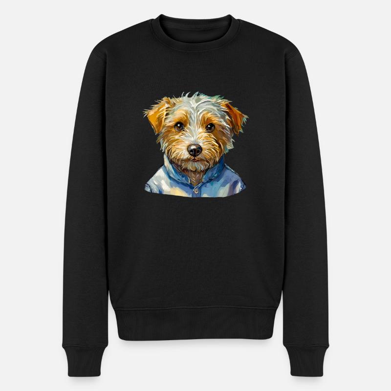 Süßer, kleiner Hund - Männer Premium Bio Pullover - Schwarz