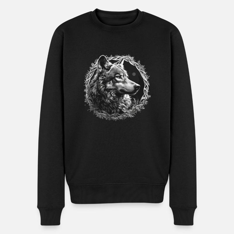 Loup Vikings Celtes Fenriswolf Fenris - Pull Premium bio Homme - noir