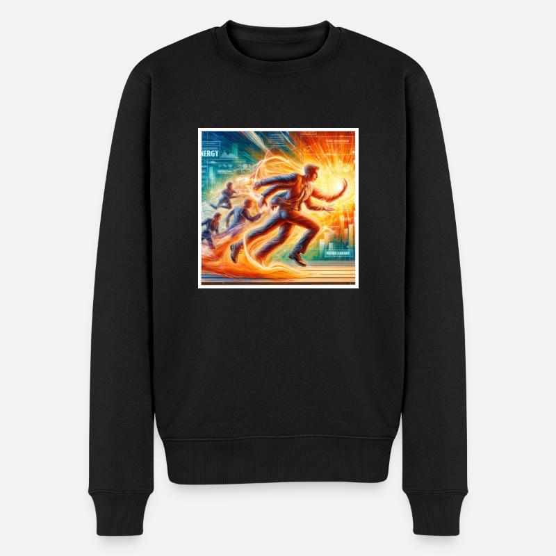 hohe Energie - Männer Premium Bio Pullover - Schwarz