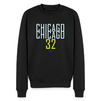 CHICAGO 32 Vereinigte Staaten von Amerika - Männer Premium Bio Pullover - Schwarz - Vorne - Nico (187cm)