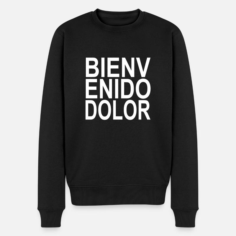 Bienvenido Dolor weiß - Männer Premium Bio Pullover - Schwarz