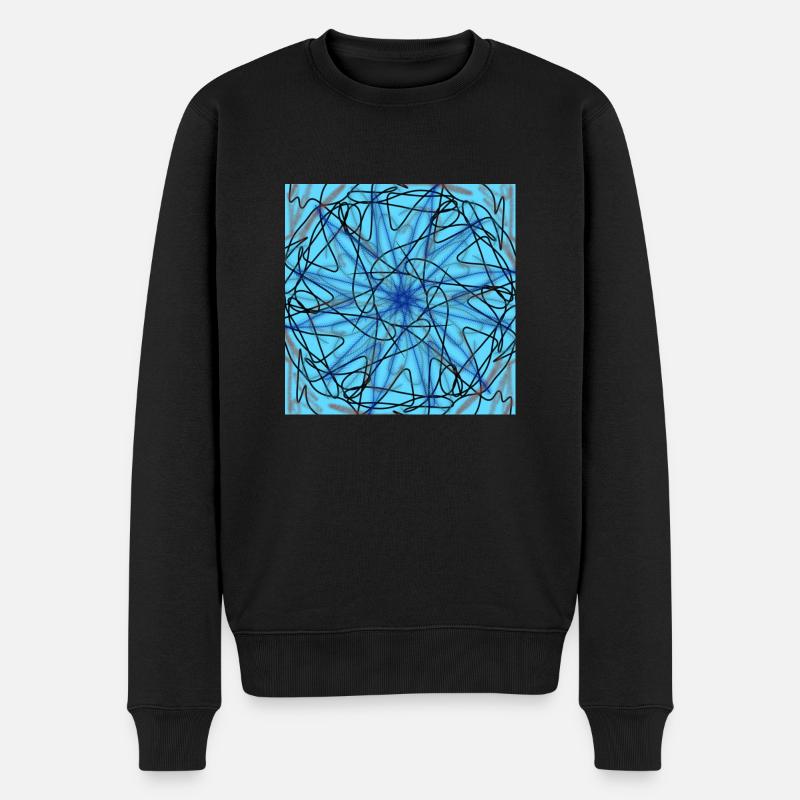 abstrakter blauer Stern - Männer Premium Bio Pullover - Schwarz