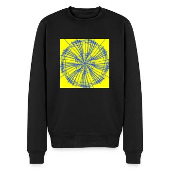 blue and yellow geometric design - Men's Premium Organic Jumper - black - Front - Nico (187cm)
