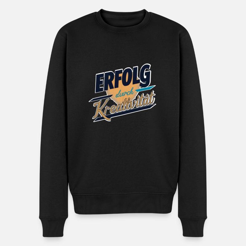 ERFOLG DURCH KREATIVITÄT - Männer Premium Bio Pullover - Schwarz