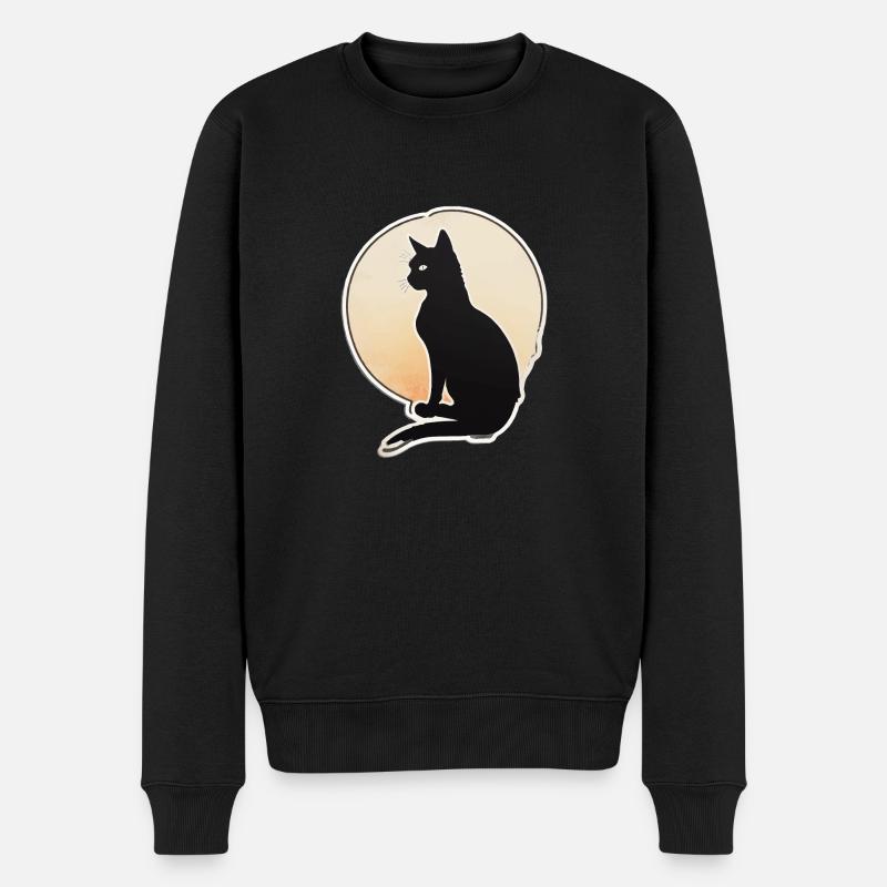 Silhouette de chat - Pull Premium bio Homme - noir