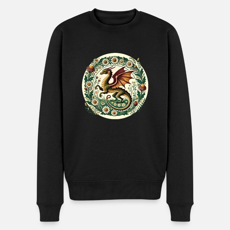 Marguerite Fleur Dragon - Pull Premium bio Homme - noir