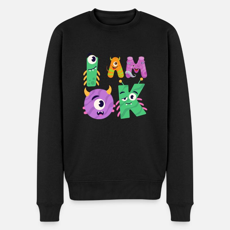 OK Monster - Männer Premium Bio Pullover - Schwarz