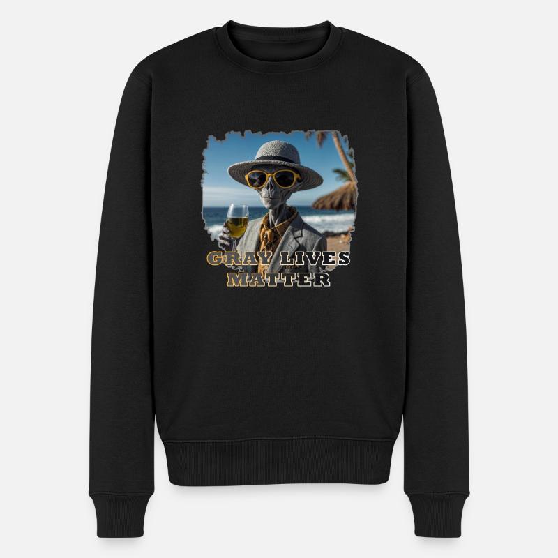 Gray lives matter - Version 1 - Männer Premium Bio Pullover - Schwarz
