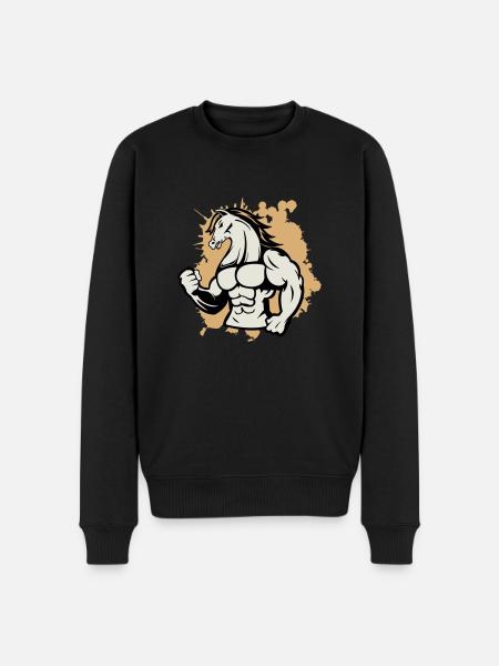 pferd stark - Männer Premium Bio Pullover - Schwarz