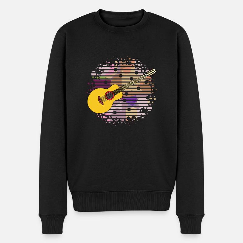 Gitarre - Männer Premium Bio Pullover - Schwarz