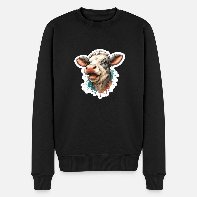 Vache heureuse - Pull Premium bio Homme - noir