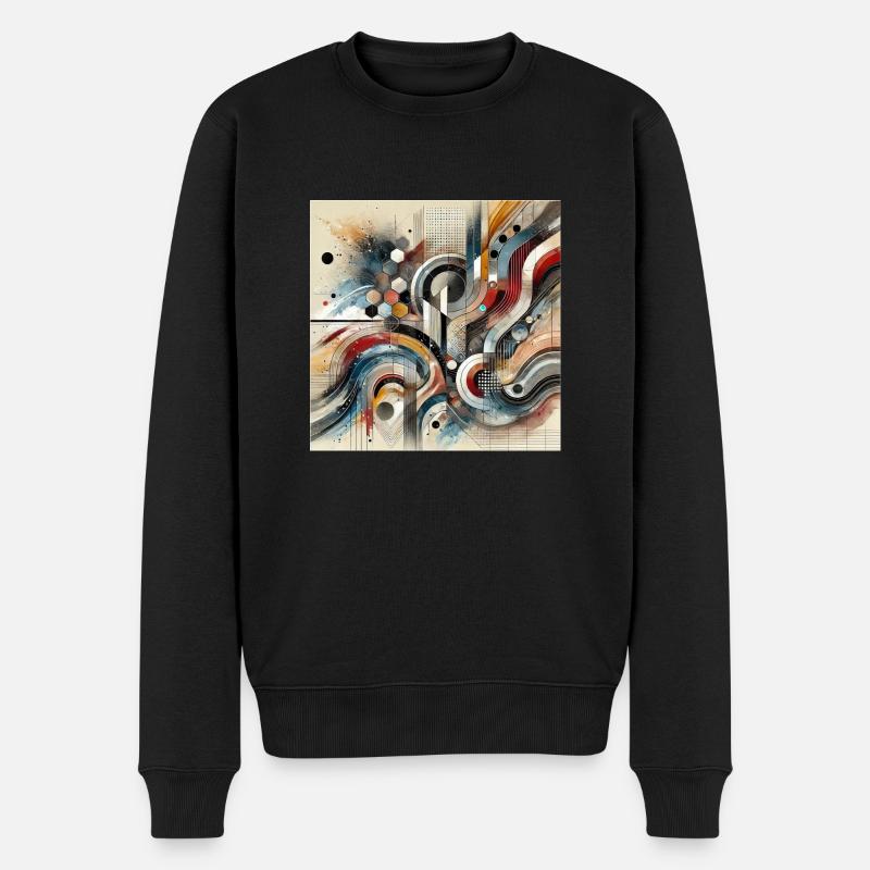 Auffällige Bewegung - Abstraktes Gemälde - Männer Premium Bio Pullover - Schwarz