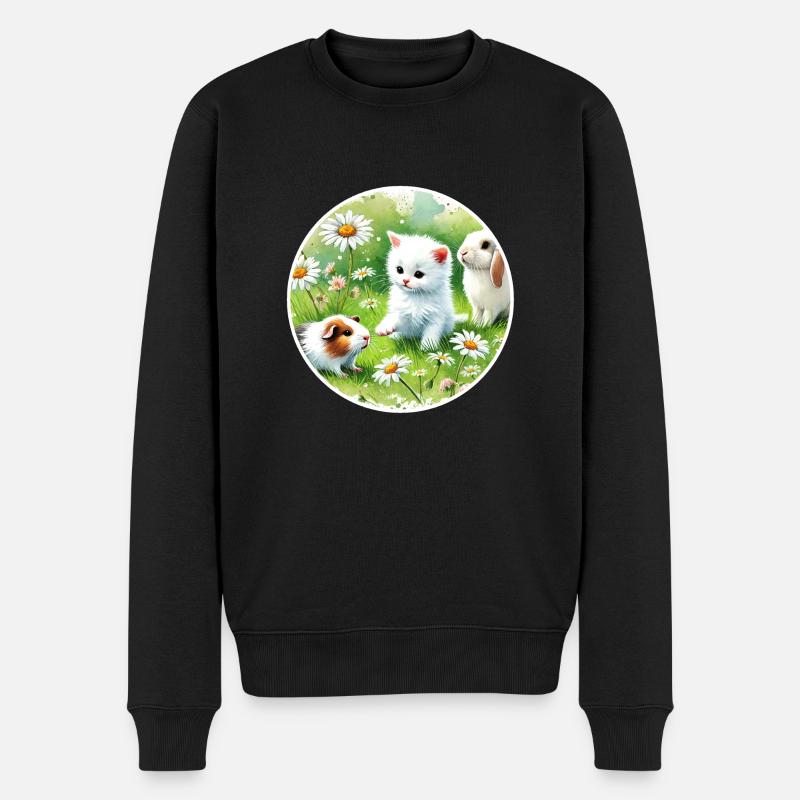 Cochons d’Inde, lapins et chatons - Pull Premium bio Homme - noir