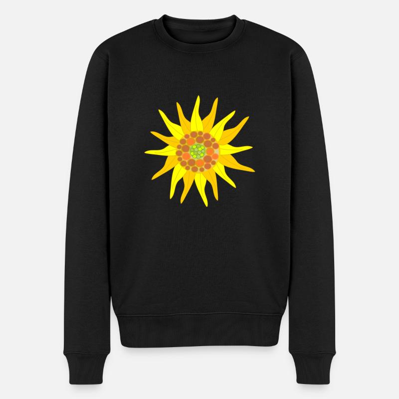 Sonnenblume - Männer Premium Bio Pullover - Schwarz