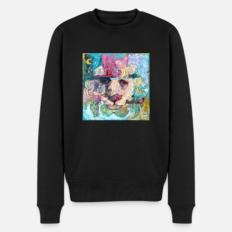 Amigo Löwe - Männer Premium Bio Pullover - Schwarz