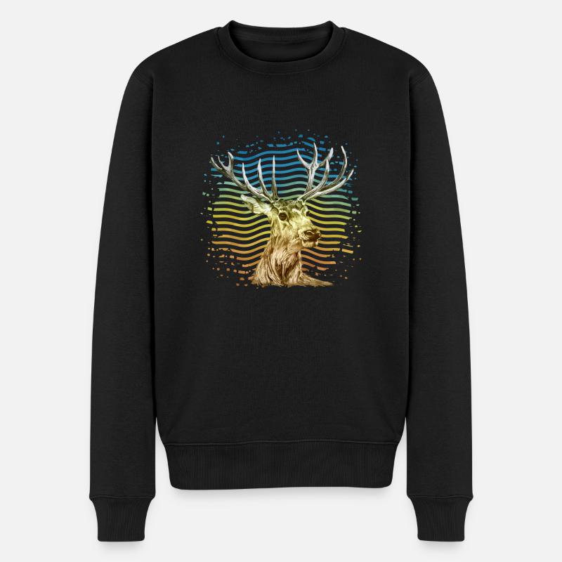 Cerf - Pull Premium bio Homme - noir