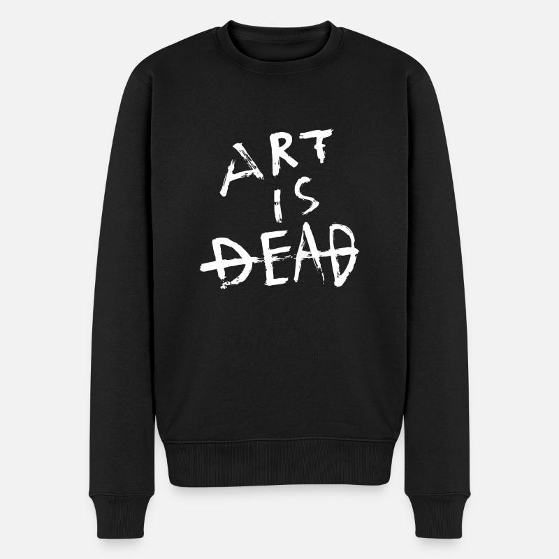 Art is dead - Weiß - Männer Premium Bio Pullover - Schwarz