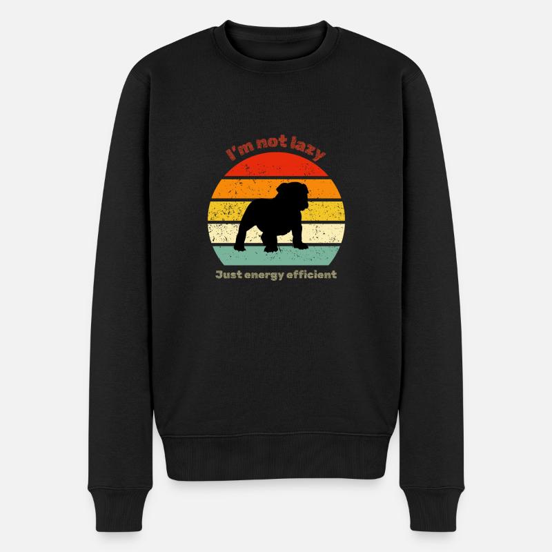 Bouledogue rétro - Pull Premium bio Homme - noir