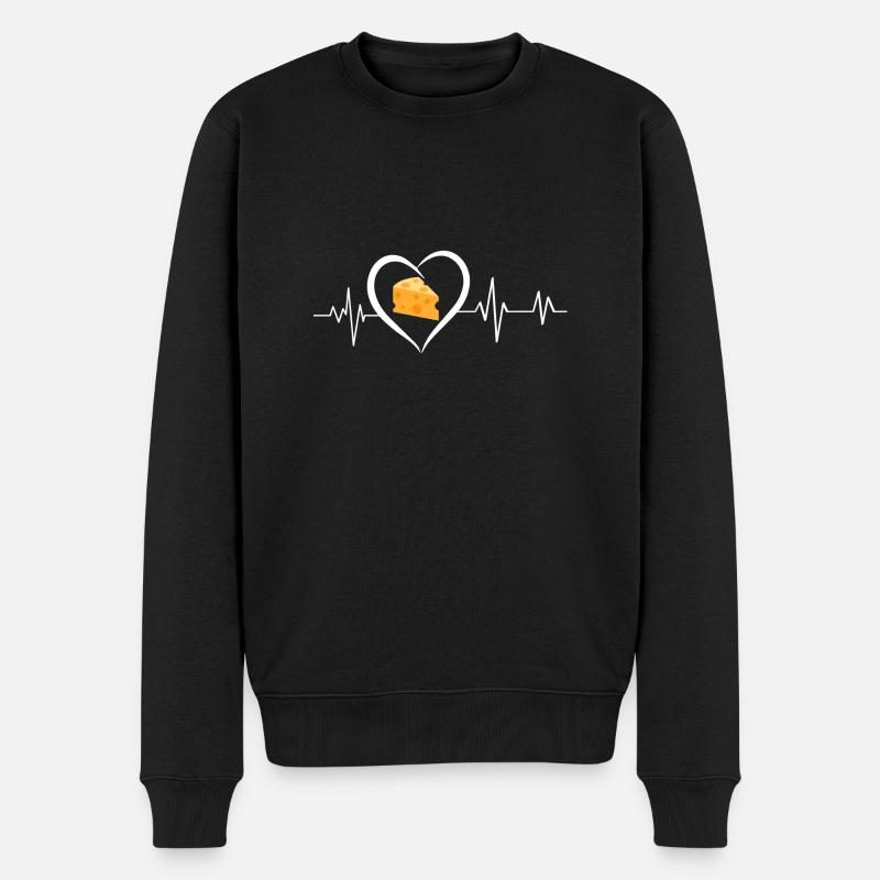 battement de cœur fromage - Pull Premium bio Homme - noir
