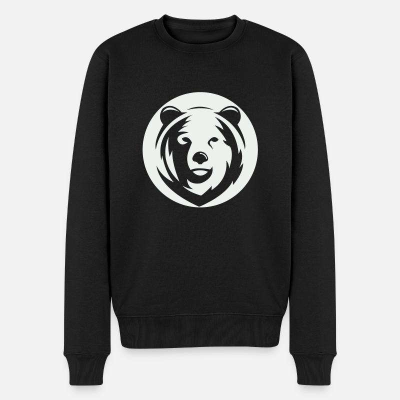 bär - Männer Premium Bio Pullover - Schwarz