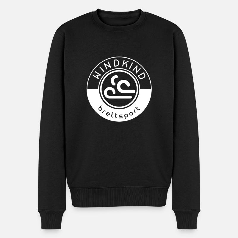Surfen Windkind - Männer Premium Bio Pullover - Schwarz