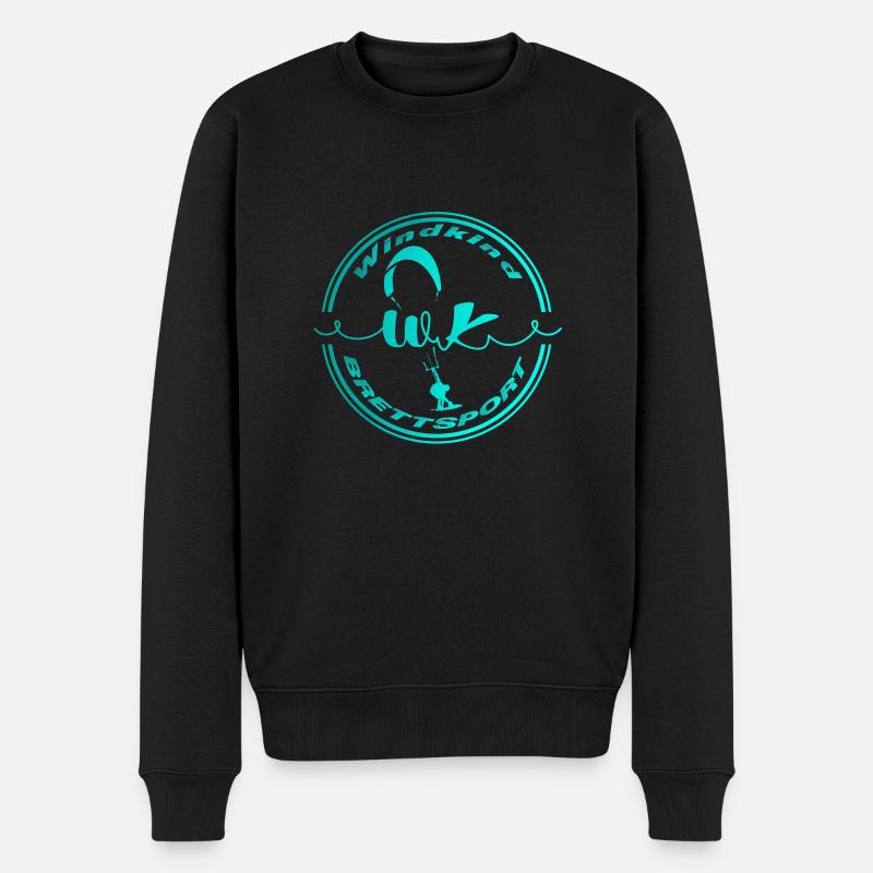 Kitesurfen - Männer Premium Bio Pullover - Schwarz