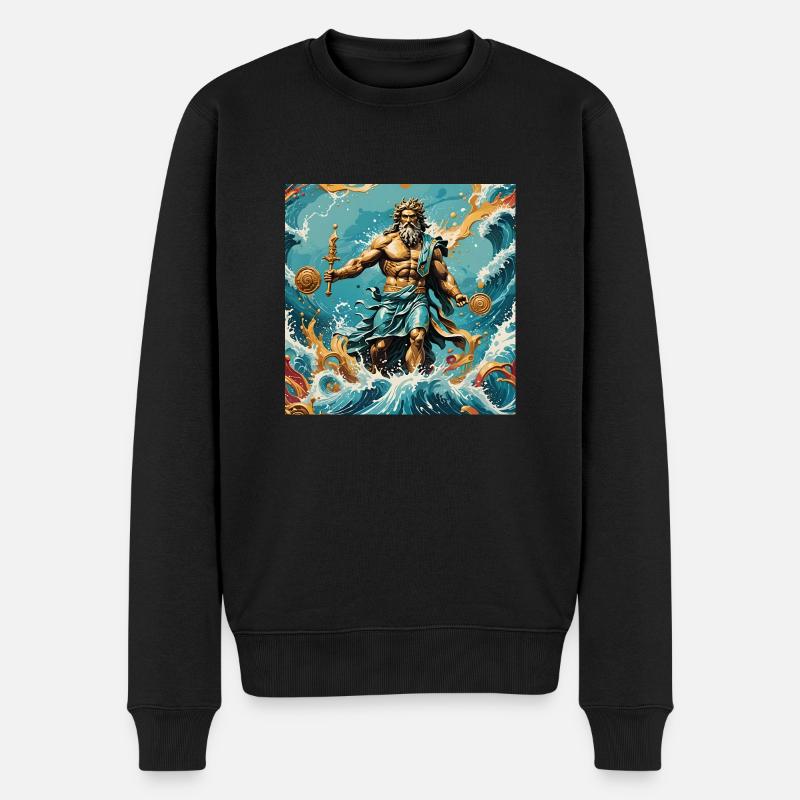 Wasserfreund - Männer Premium Bio Pullover - Schwarz