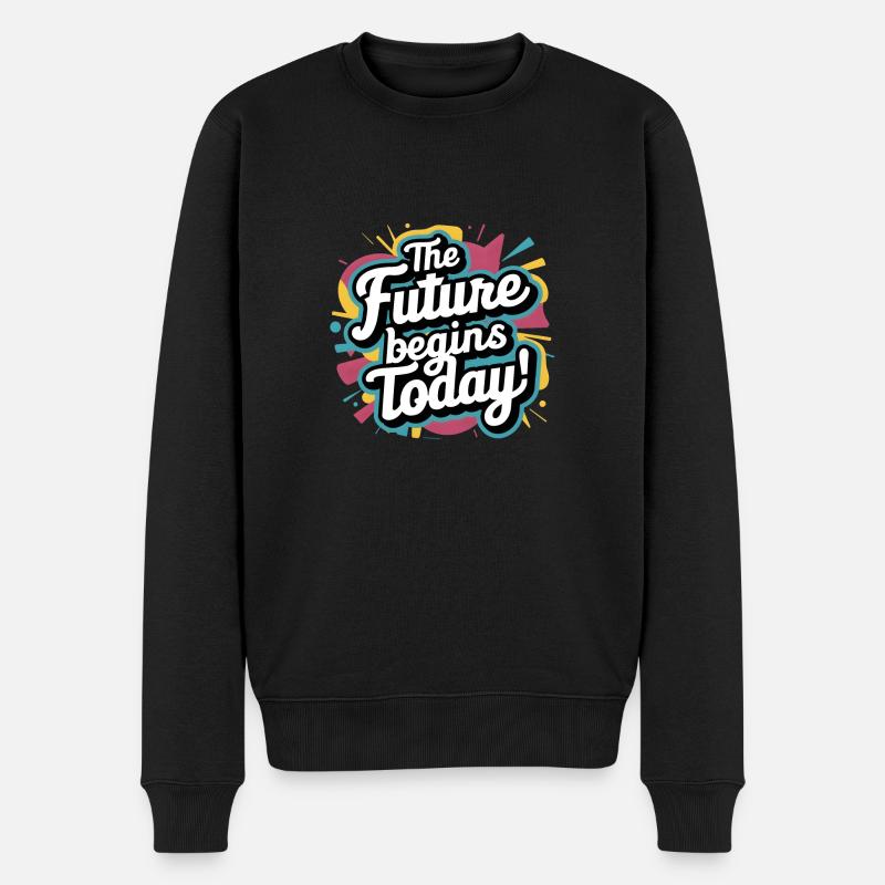 zurück in die Schule - Männer Premium Bio Pullover - Schwarz