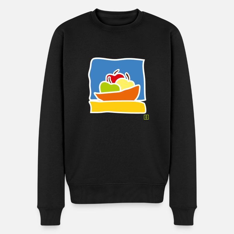 Apfel - Männer Premium Bio Pullover - Schwarz