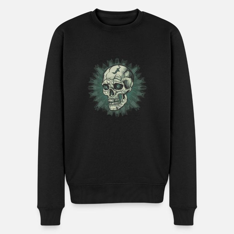 Schädel - Männer Premium Bio Pullover - Schwarz