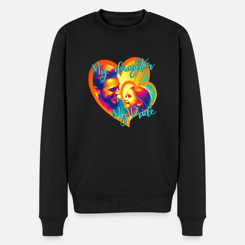 My Daughter, My Pride - Männer Premium Bio Pullover - Schwarz