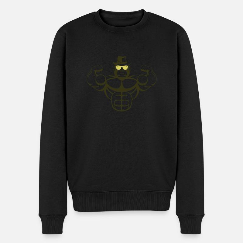 strong gorilla - Männer Premium Bio Pullover - Schwarz