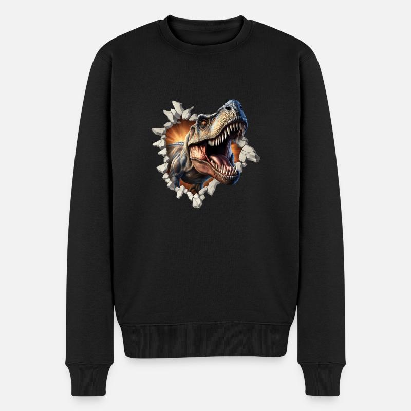 Autocollant T-rex de dinosaure - Pull Premium bio Homme - noir
