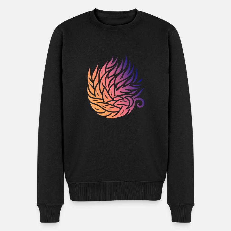 Abstrakter Blattwirbel - Männer Premium Bio Pullover - Schwarz