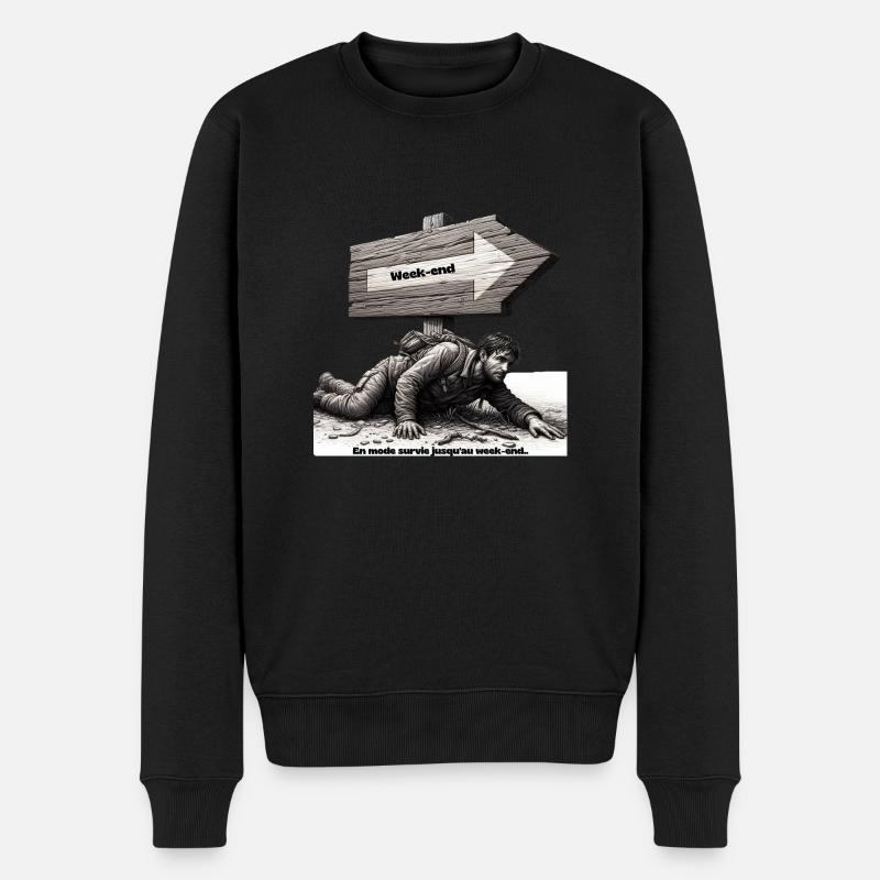 Vite le weekend ! - Pull Premium bio Homme - noir