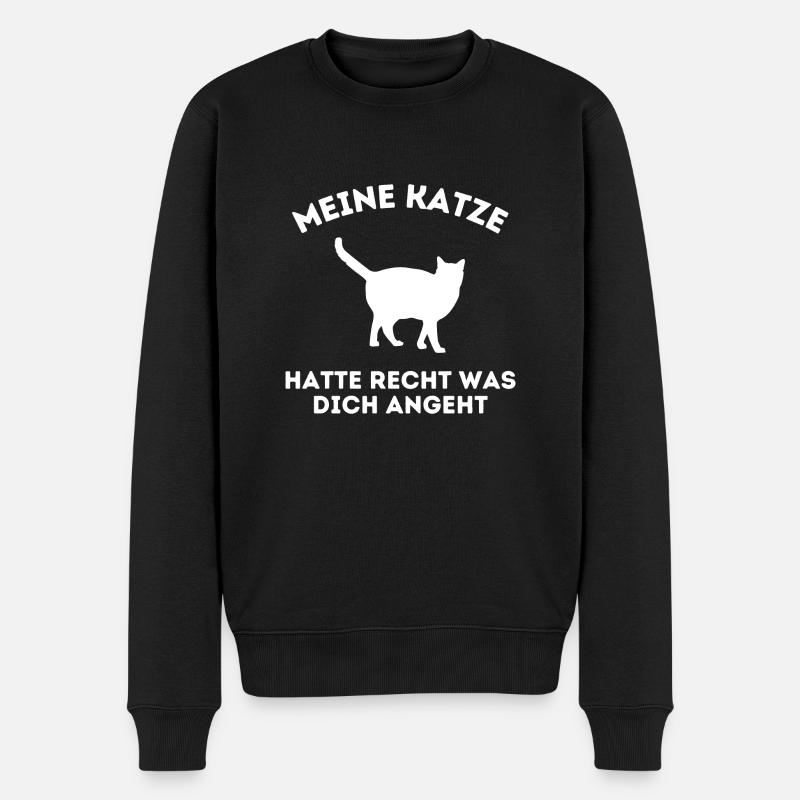 Meine Katze hatte recht - Männer Premium Bio Pullover - Schwarz