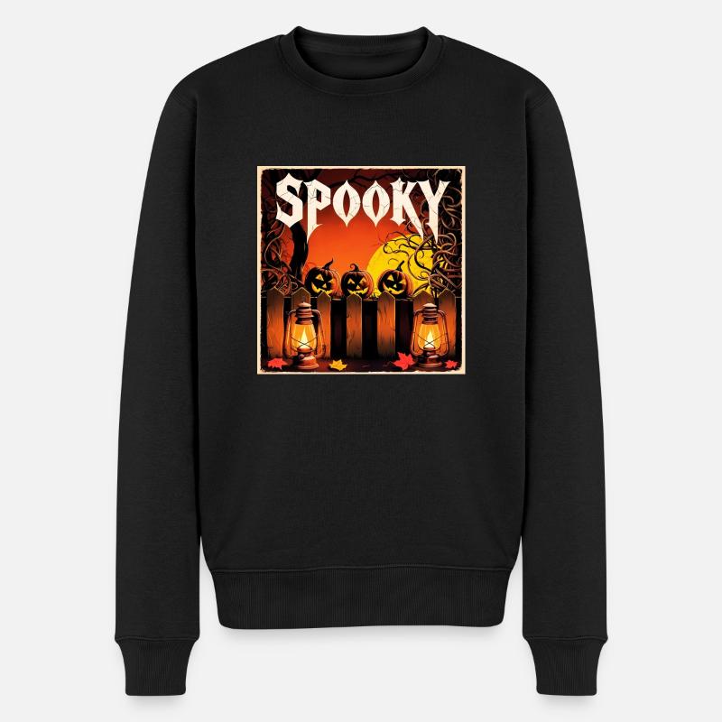 citrouilles et lanternes effrayantes d’Halloween - Pull Premium bio Homme - noir