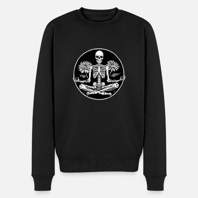Squelette Méditation Lotus - Pull Premium bio Homme - noir