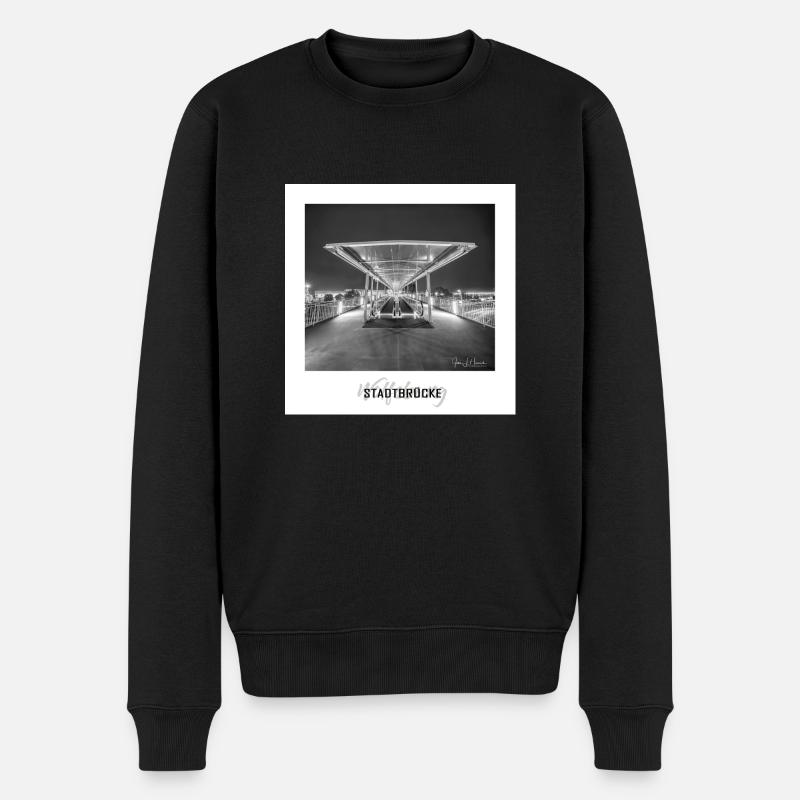Stadtbrücke Wolfsburg - Männer Premium Bio Pullover - Schwarz