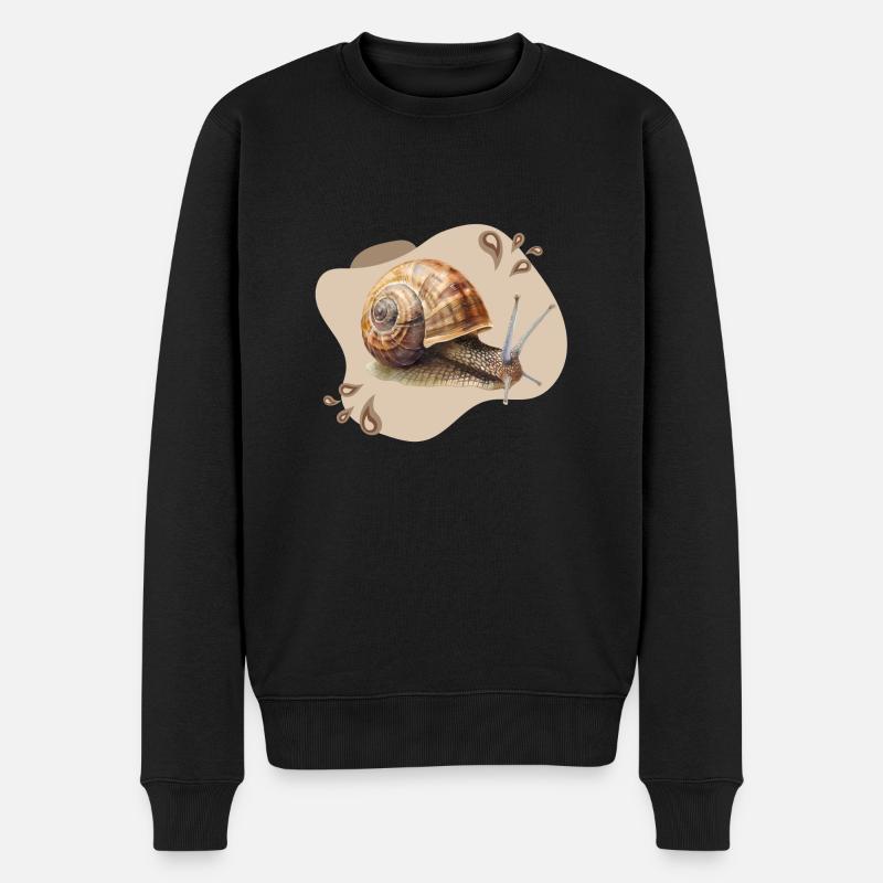 Schnecke - Männer Premium Bio Pullover - Schwarz