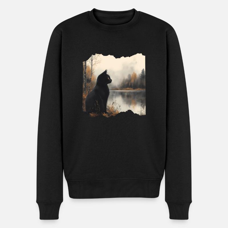 Chat Noir - Pull Premium bio Homme - noir