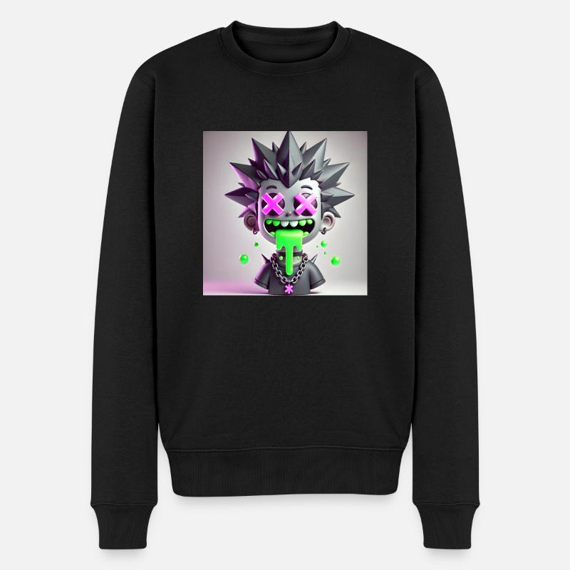 Punked Out Slime - Männer Premium Bio Pullover - Schwarz