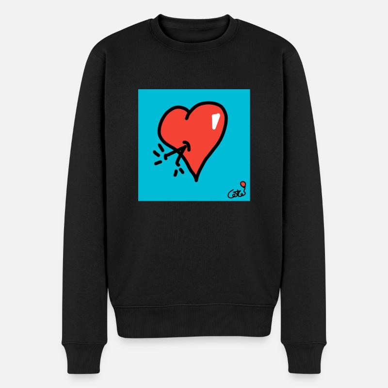 Kuoro verliebt - Männer Premium Bio Pullover - Schwarz