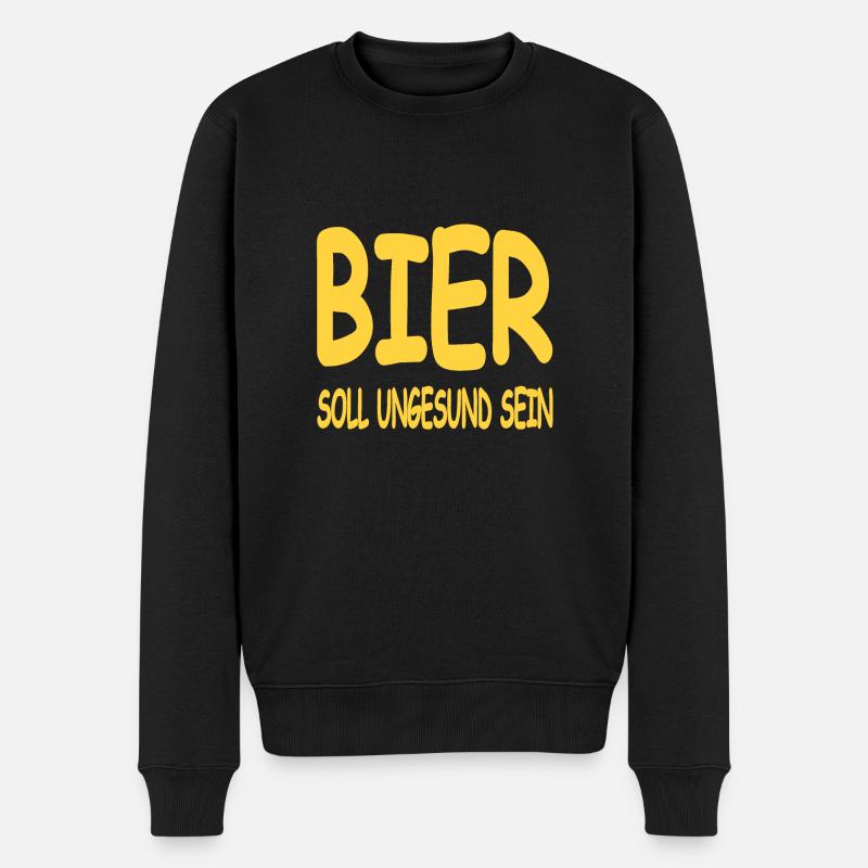 Bier - Männer Premium Bio Pullover - Schwarz