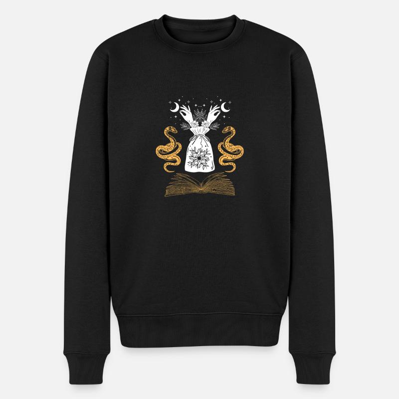 Magische Schlangen - Männer Premium Bio Pullover - Schwarz